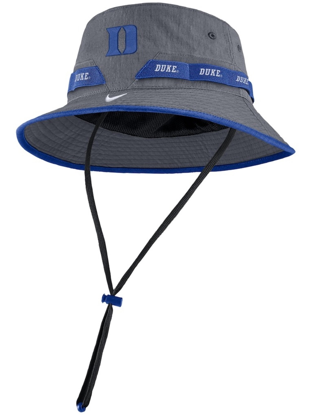 Nike Gray and Blue Duke Kids Bucket Hat with Chin Strap